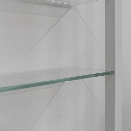Wandplank Wandrek CUBIC 7 Staal Wit Helder Glas 46x13x167cm-Wandplanken-Spinder