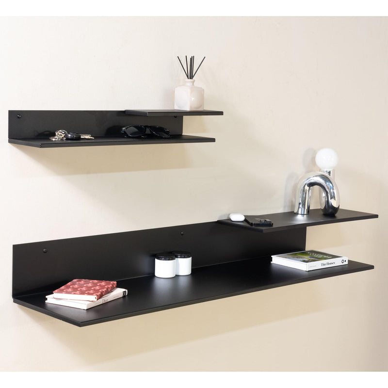 Wandplank Wandrek FOLIO 70 Staal Zwart 67.5x15x8.5cm Spinder-Wandplanken-Spinder