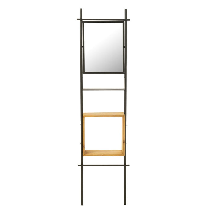 Wandplank Zwart Fir hout 20x47 cm-Spiegels-J-Line