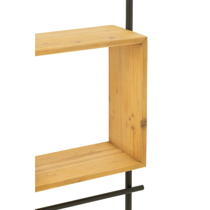 Wandplank Zwart Fir hout 20x47 cm-Spiegels-J-Line