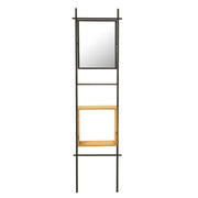 Wandplank Zwart Fir hout 20x47 cm-Spiegels-J-Line