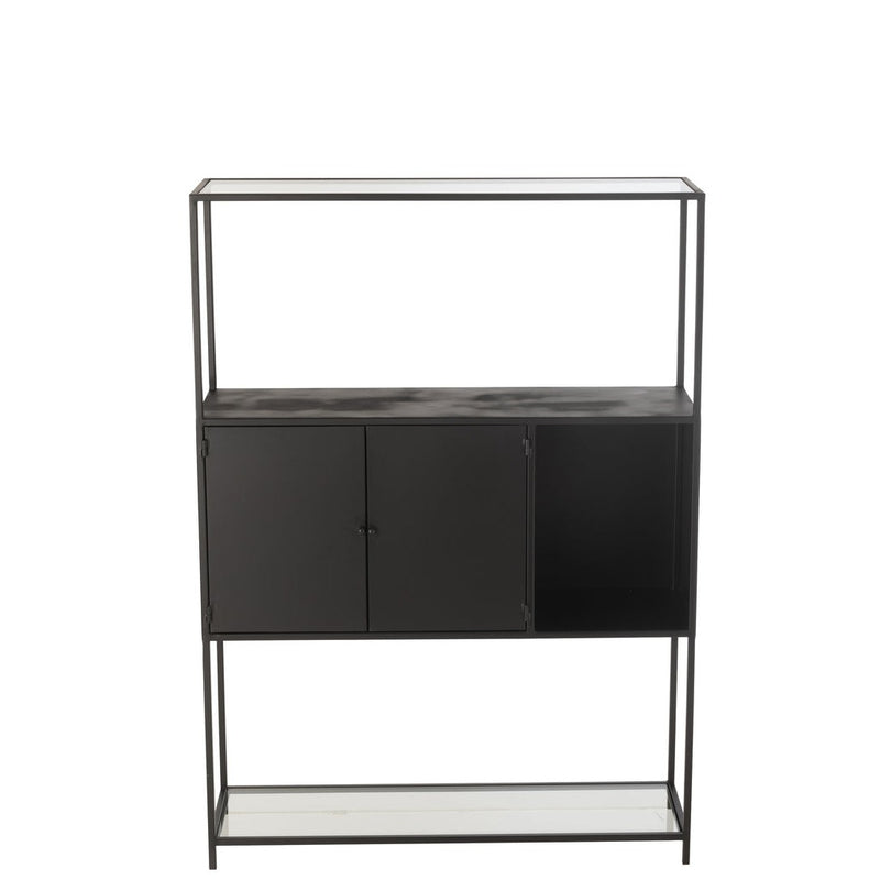 Wandplank Zwart Ijzer Rechthoekig 26x90 cm-Wandplanken-J-Line