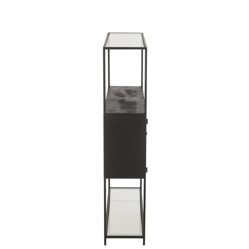 Wandplank Zwart Ijzer Rechthoekig 26x90 cm-Wandplanken-J-Line