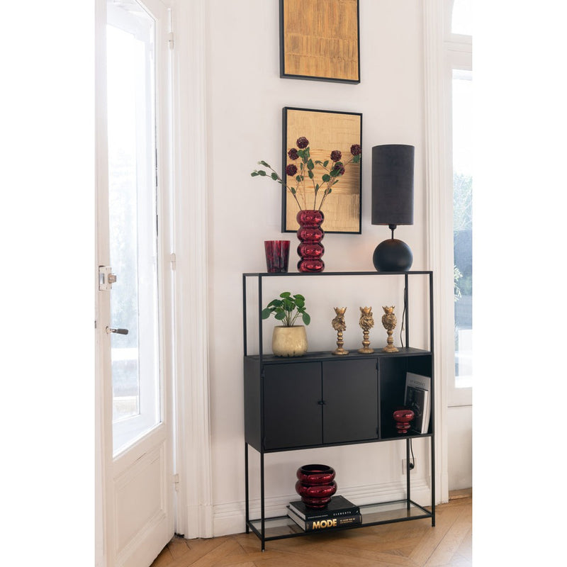 Wandplank Zwart Ijzer Rechthoekig 26x90 cm-Wandplanken-J-Line