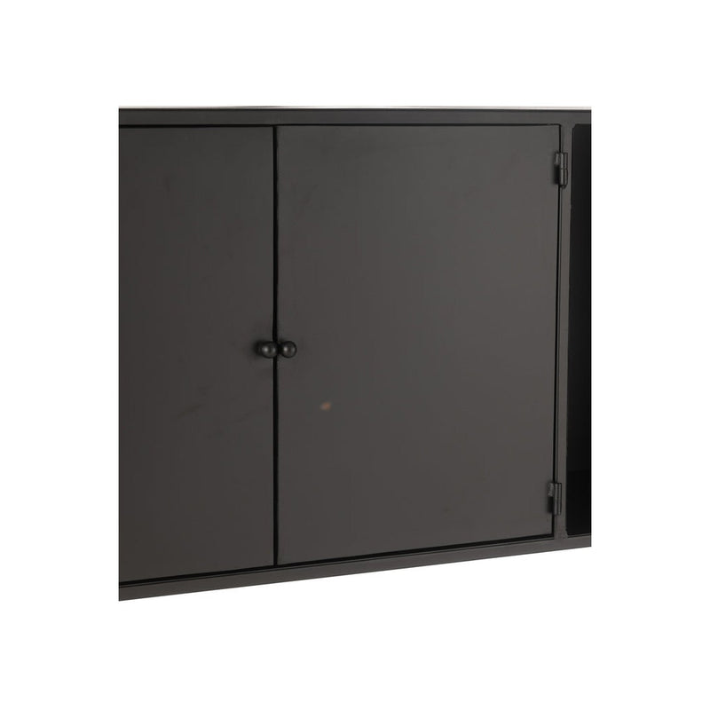 Wandplank Zwart Ijzer Rechthoekig 26x90 cm-Wandplanken-J-Line