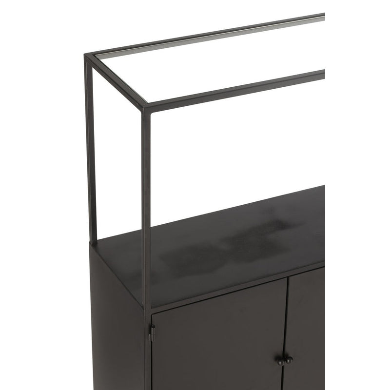 Wandplank Zwart Ijzer Rechthoekig 26x90 cm-Wandplanken-J-Line