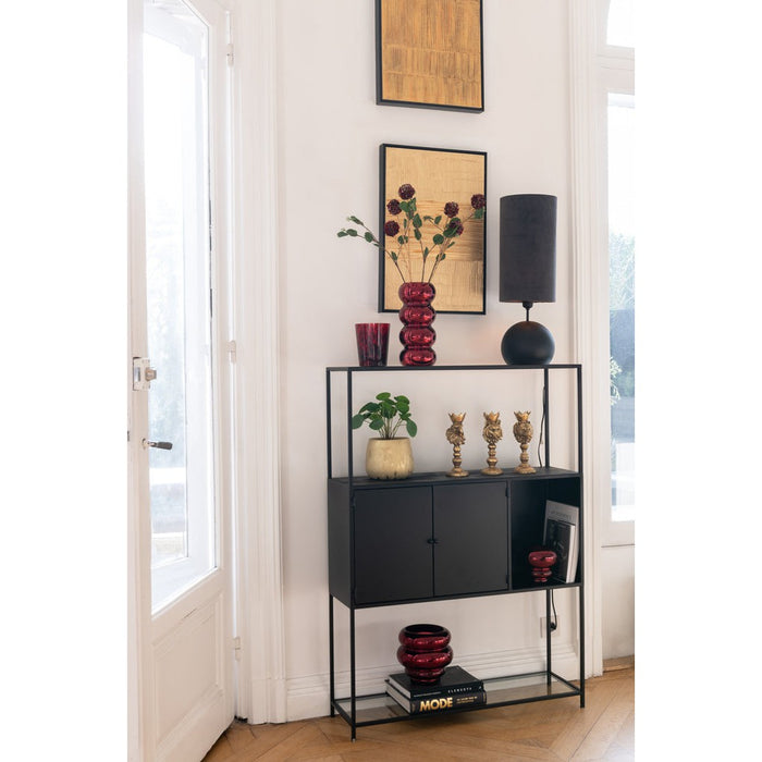 Wandplank Zwart ijzer Rechthoekig 26x90 cm-Wandplanken-J-Line