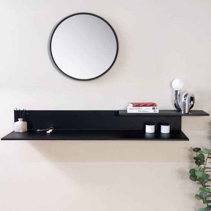 Wandrek FOLIO 120 Staal Zwart 119x29.5x16cm Spinder Design-Wandplanken-Spinder