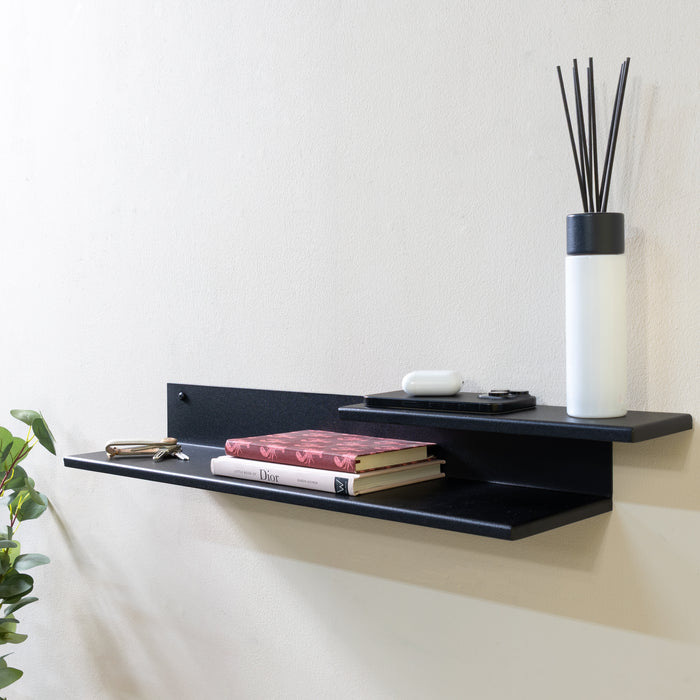 Wandrek FOLIO 70 Staal Zwart 67.5x15x8.5cm Spinder Design-Wandplanken-Spinder