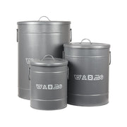 Wasmand Antiek Grijs Metaal S 26x26x33 cm-Opbergdozen en manden-LABEL51