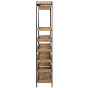 Wijnrek Hout Metaal Zwart 38x114 cm-Wijnrekken-J-Line