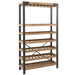 Wijnrek Hout Metaal Zwart 38x114 cm-Wijnrekken-J-Line