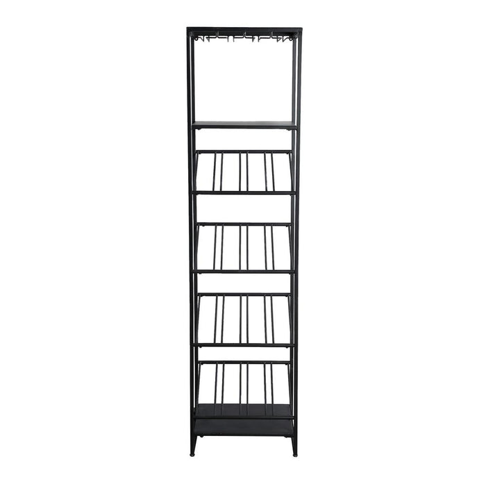 Opbergkast Kast Vakkenkast Glas Zwart-Opbergkasten-PTMD
