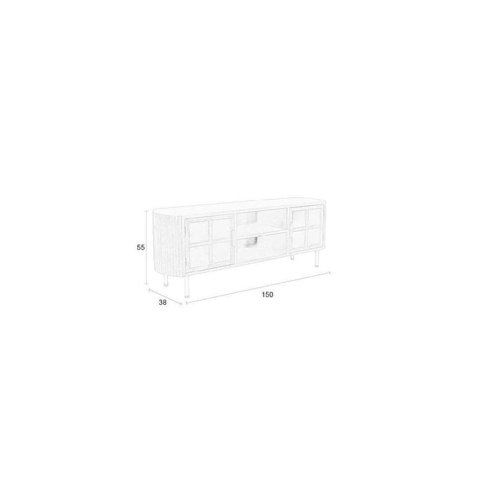 Yaz Dressoir Laag | Bruin | 38x150x55-Dressoirs-Creating Home