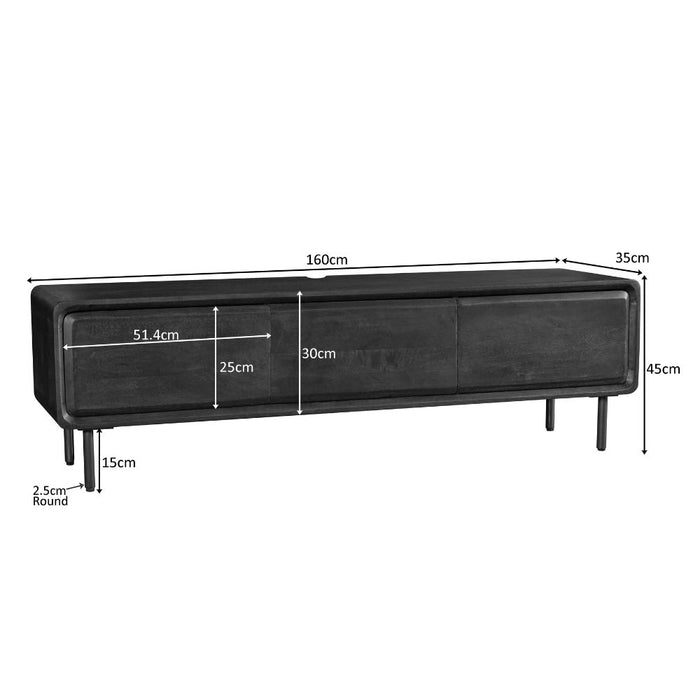 Zwevend tv meubel Allure Bruin Mangohout 160 cm