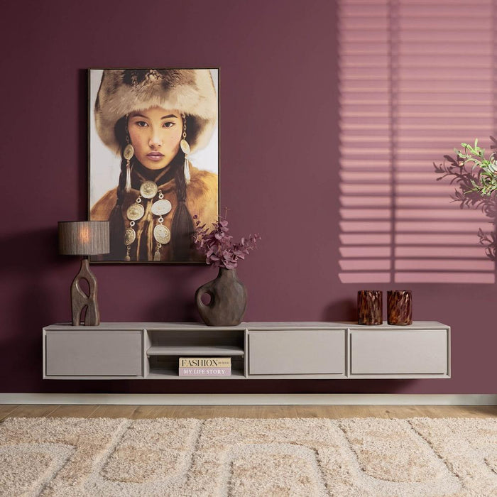 Zwevend tv meubel Ambiance Taupe - 240 cm-TV-meubels-Starfurn