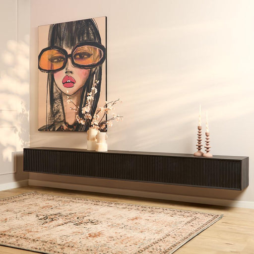 Zwevend tv meubel Madison Zwart - 280 cm-TV-meubels-Starfurn