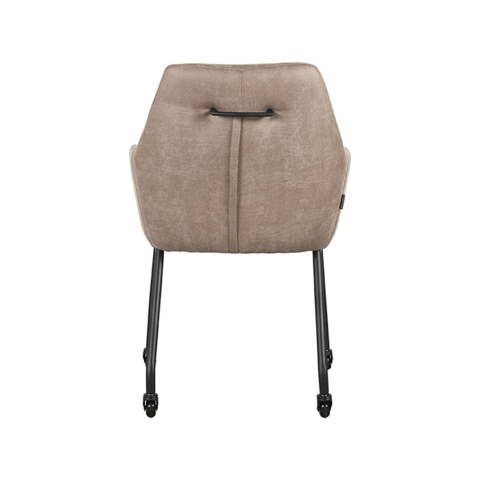 LABEL51 Eetkamerstoel Lenny - Taupe - Micro Suede