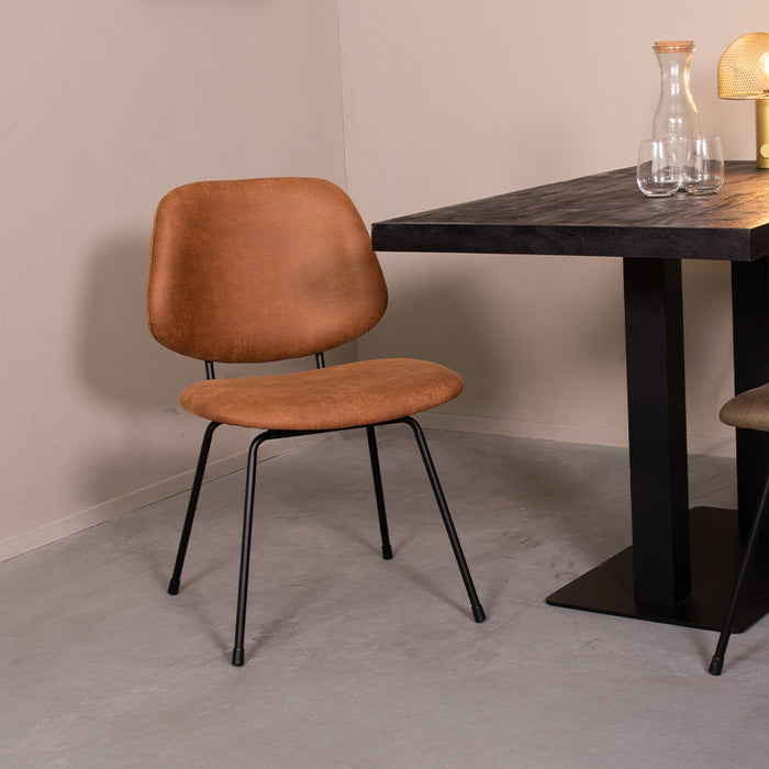 Esszimmerstuhl Bello – Cognac – Micro-Wildleder